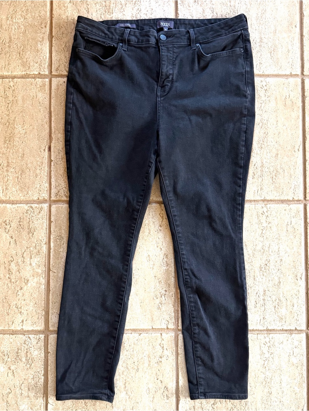 NYDJ Jeans Women’s Black Skinny Size 16 Lift Tuck Technology Stretch Denim Fall